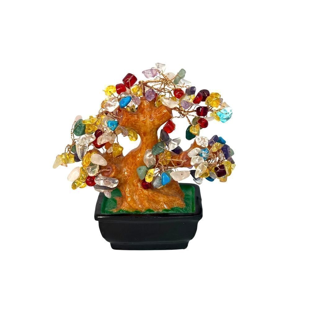Gemstone Bonsai Money Tree Good Prosperity Feng Shui Chakra Crystal